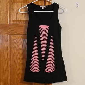 Romeo & Juliet Couture Pink Ripped Tank Top